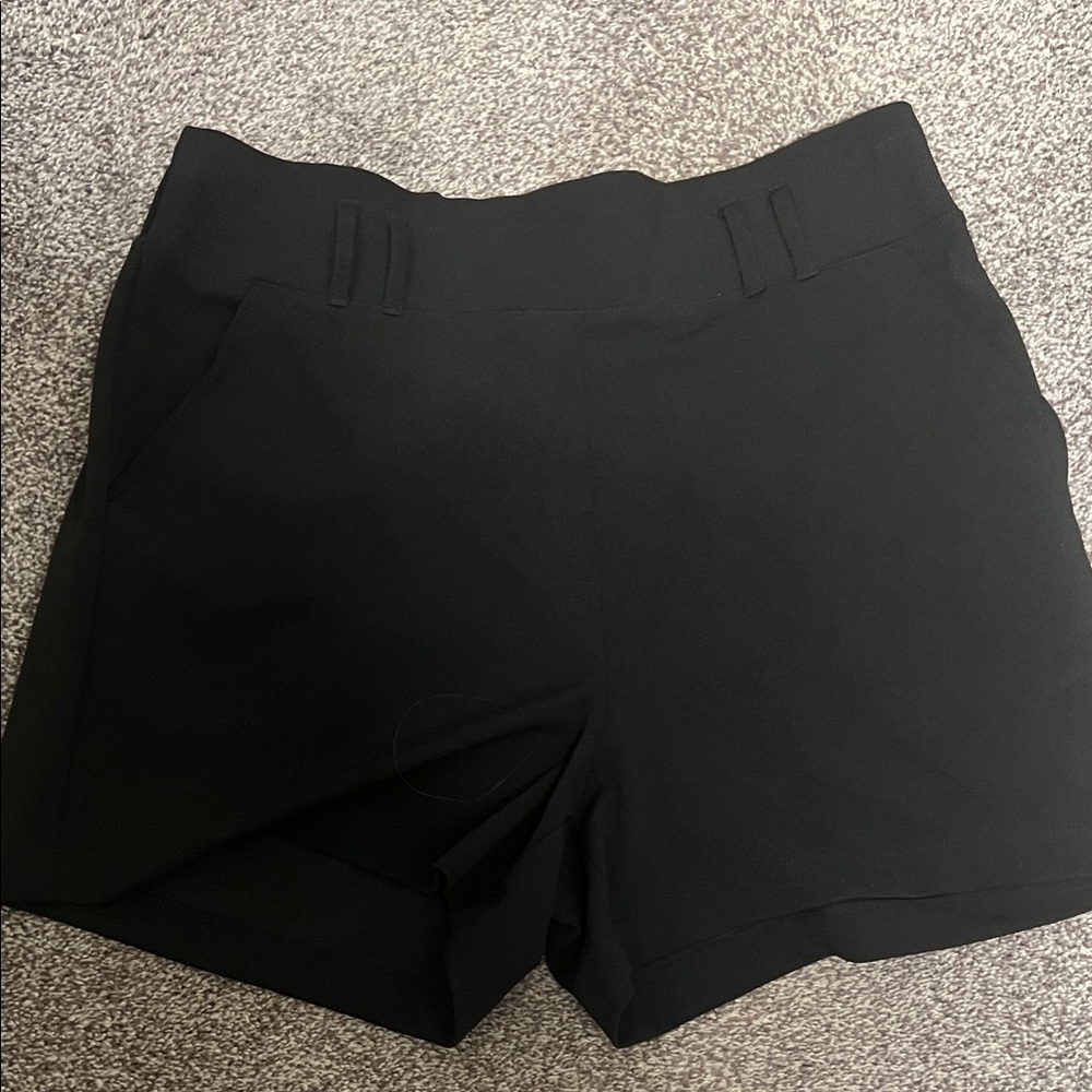 Maurices Women's High Waisted Pleated Black Shorts with Pockets
